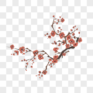 梅花带粉红色梅花高清图片