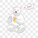 喝饮料的北极熊图片