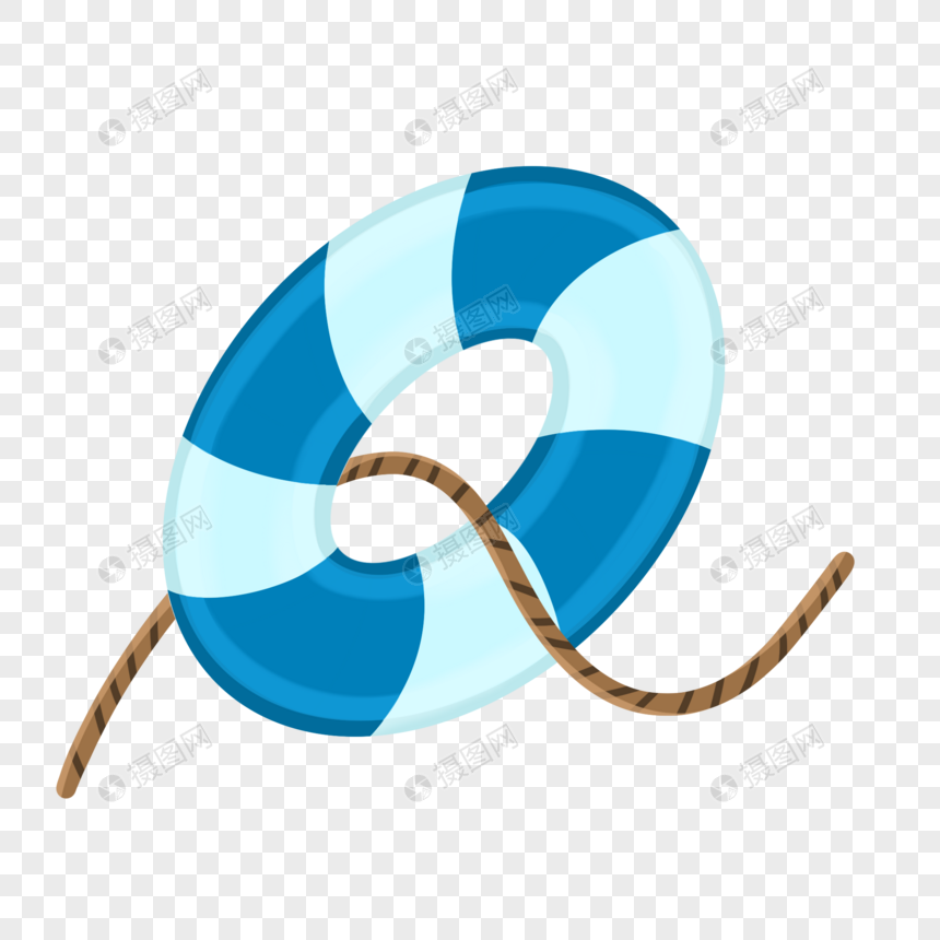 被绳索穿过的救生圈