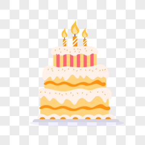 生日蛋糕扁平插画图片
