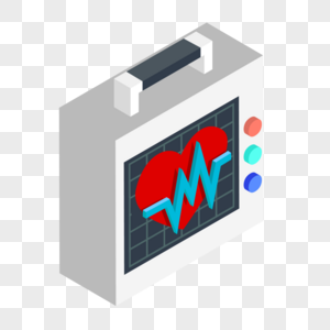 卡通立体心电图箱装饰素材图案图片