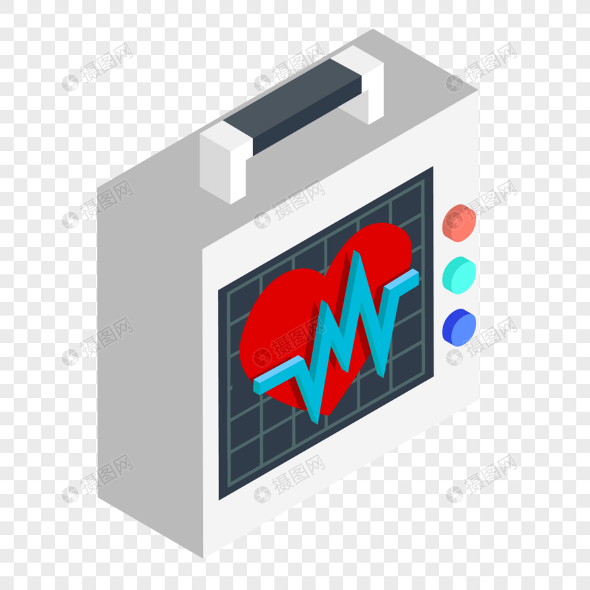 卡通立体心电图箱装饰素材图案图片