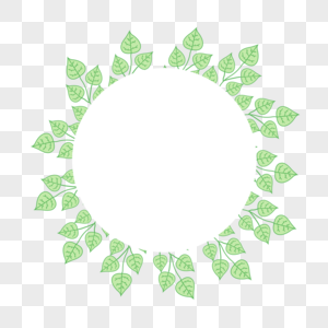 绿色叶子圆形边框图片