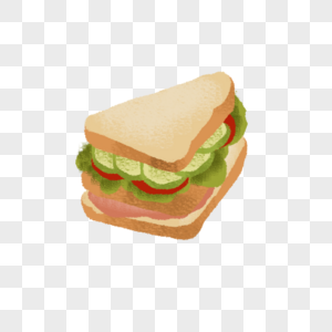 手绘三明治可爱三明治高清图片