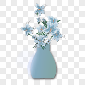 精美蓝色插花花瓶图片