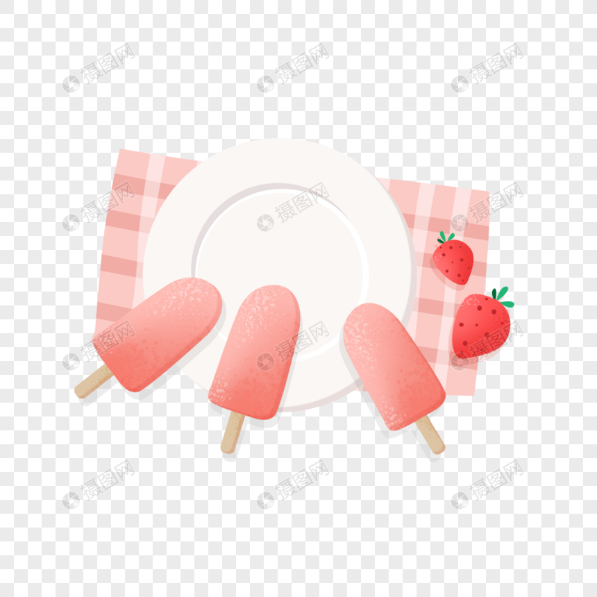 草莓冰棍图片