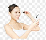女性化妆刷睫毛图片