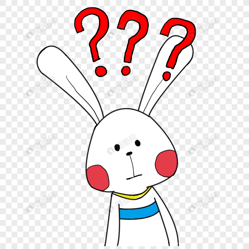 白色小兔子疑问表情包