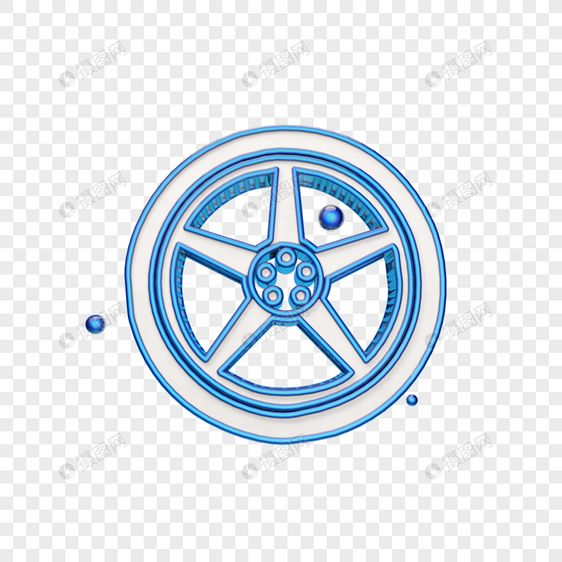 蓝色创意汽车车轮图标图片