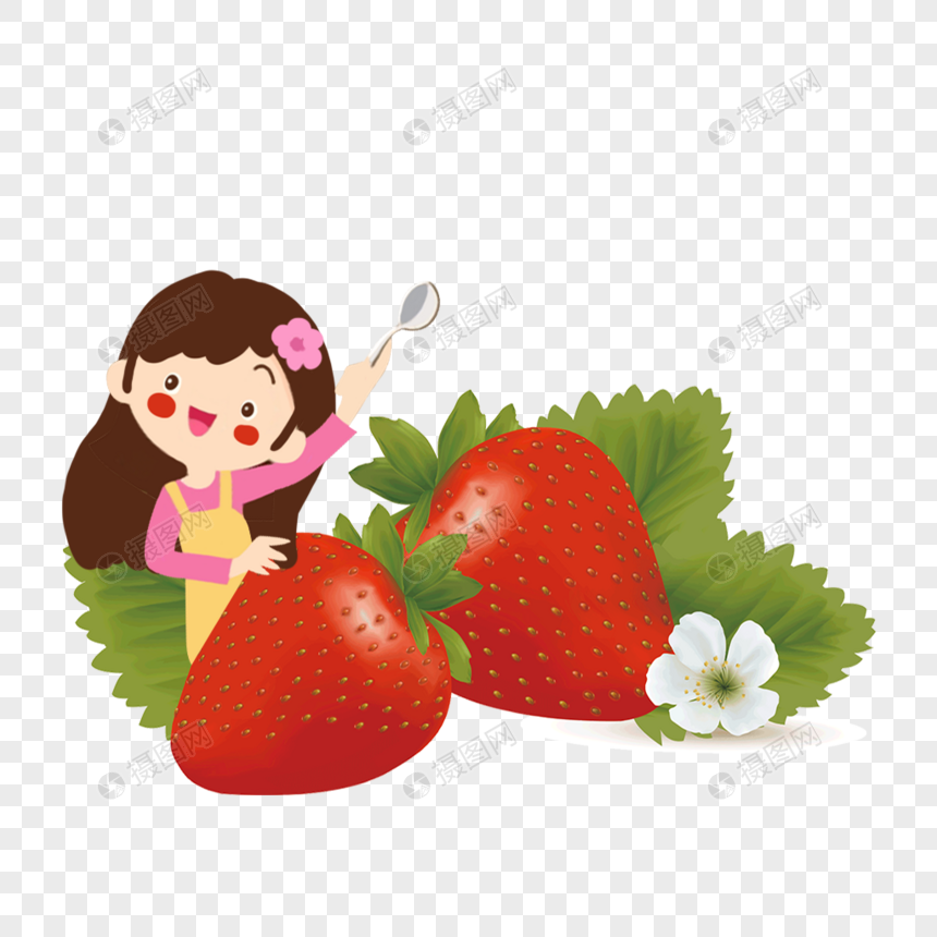 女孩和草莓