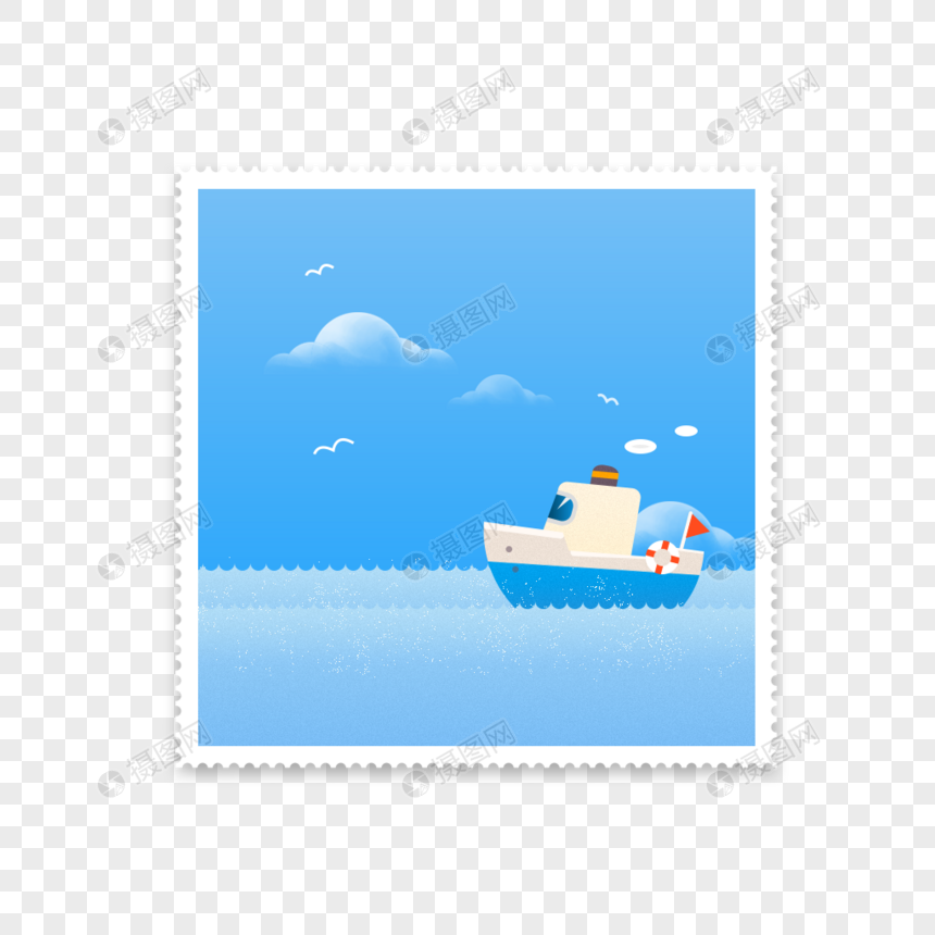一艘海上的小渔船图片