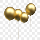 金色漂浮的气球插图图片