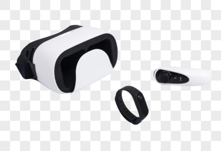 黑白色VR眼镜叠加摆拍高清图片
