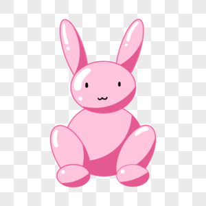 手绘卡通粉色兔子图片