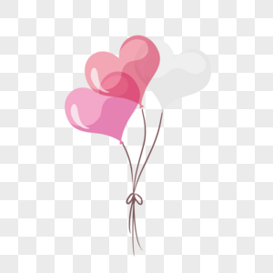 粉色半透明一束气球图片