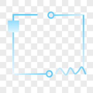 科技风简约蓝色线条波浪圆圈渐变边框图片