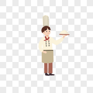 端盘子的厨师图片