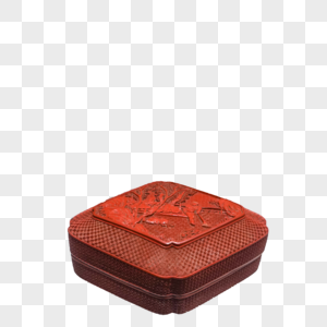 清末刷红漆器方盒高清图片