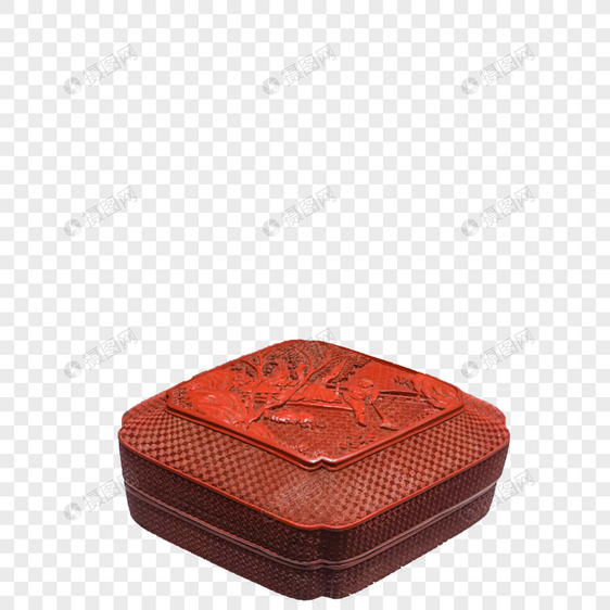 清末刷红漆器方盒图片
