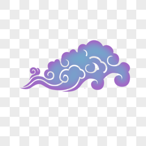 佛教八宝吉祥结图案彩色渐变祥云图案素材