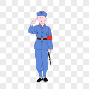 学生敬礼红卫兵素材