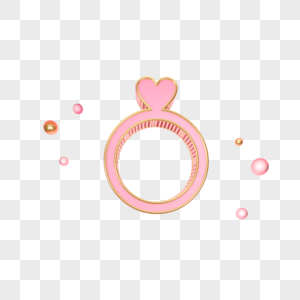 创意粉色爱心戒指图标图片