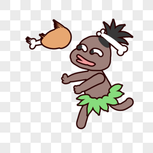 非洲酋人卡通呀鸡腿表情包图片