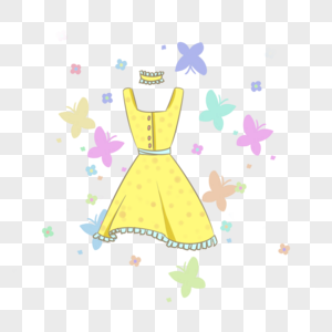 可爱夏天清新黄色连衣裙图片
