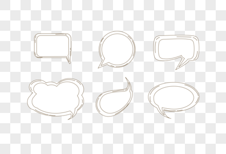 微信美甲素材卡通手绘聊天对话框矢量素材素材