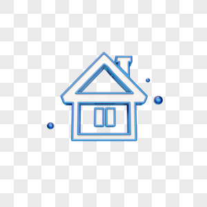 创意蓝色房子图标图片