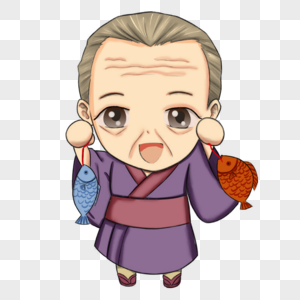 老太太遛狗图片