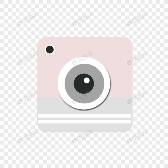 浅粉色扁平相机图片