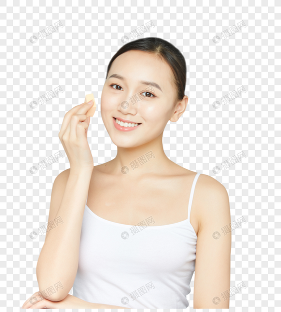 女性化妆按摩脸部图片
