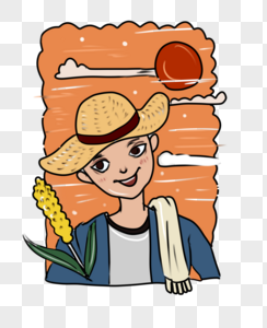 收获卡通元素素材