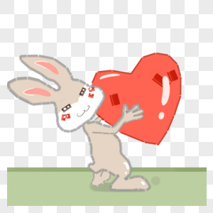 兔子送爱心图片