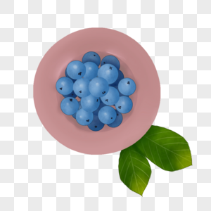 一盘蓝莓卡通插图图片