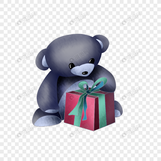 小熊玩偶和礼盒图片