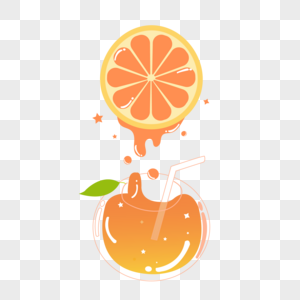手绘趣味橙汁图片