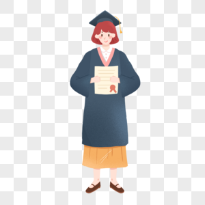 毕业季拿着学业证的女学生图片