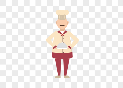AI矢量图平面化人物男性厨师图片