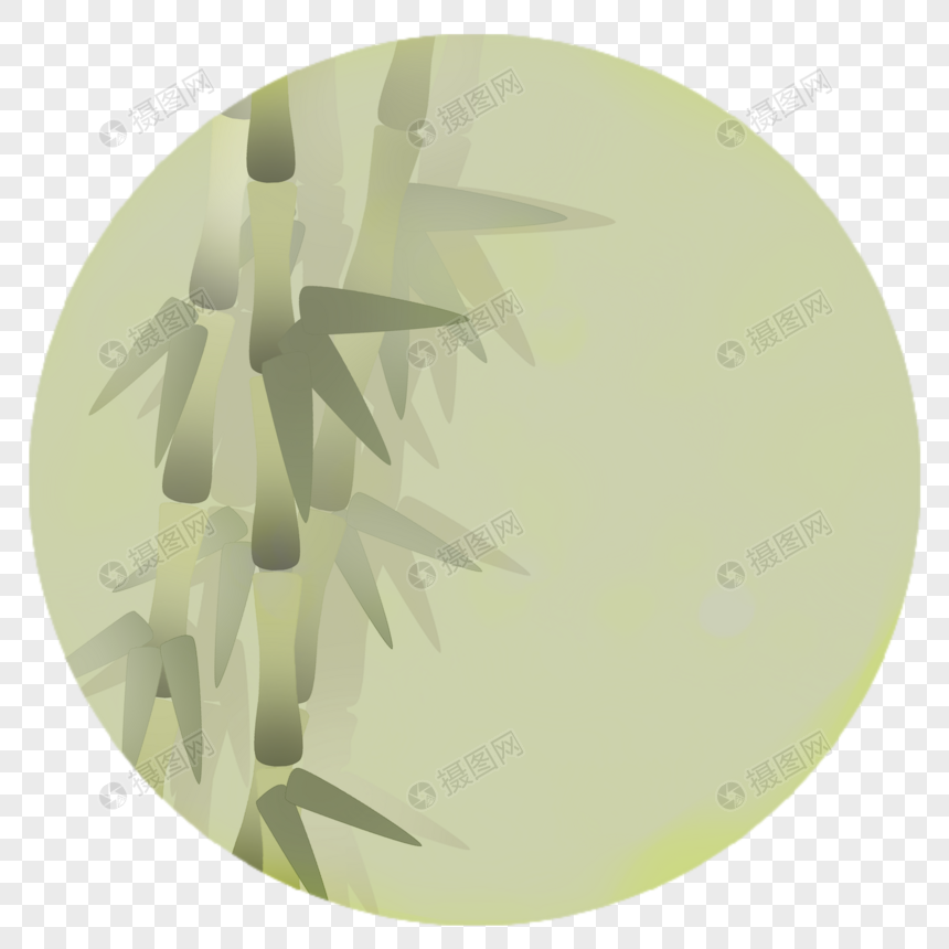 手绘端午节竹子装饰图标图片
