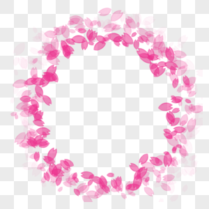 粉色花朵圆形边框图片