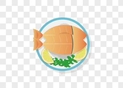 AI矢量图三文鱼美味食物海鲜类鱼类食物图片
