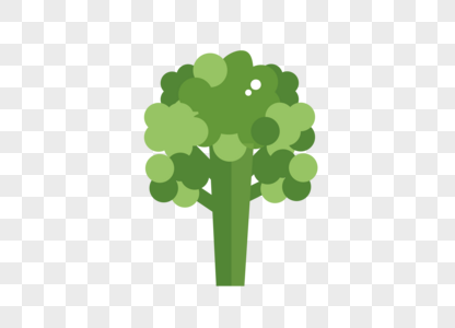 AI矢量图平面化树木绿色树木绿色植物图片