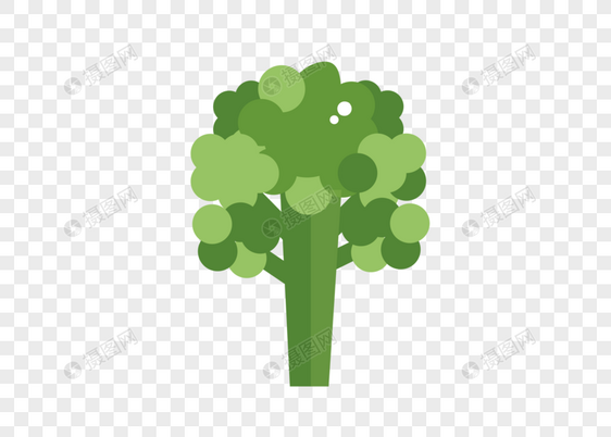 AI矢量图平面化树木绿色树木绿色植物图片