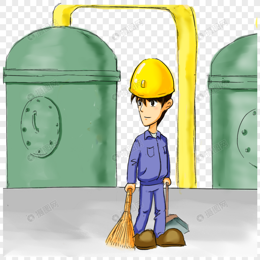 工人车间打扫劳动节