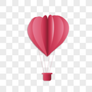 粉红立体爱心热气球图片