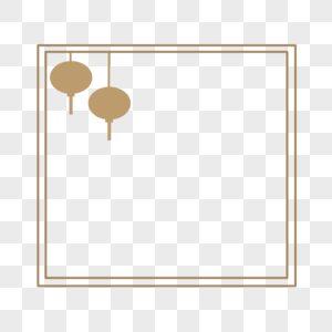 中国风古风灯笼简约手绘边框图片