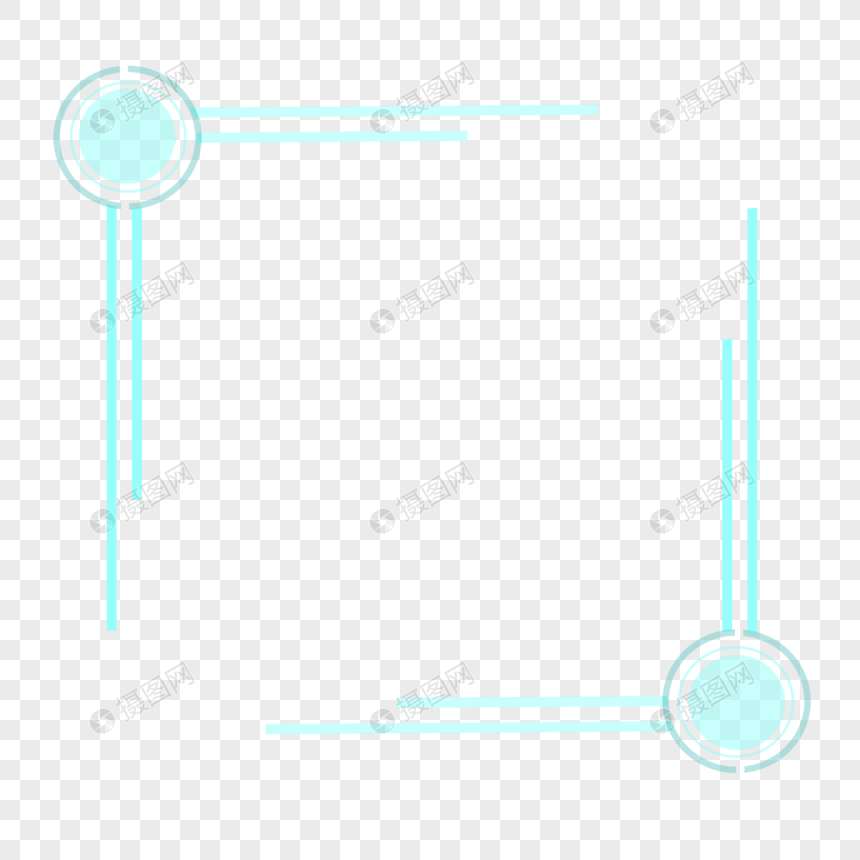 电商节科技风蓝色圆圈线条简约边框图片