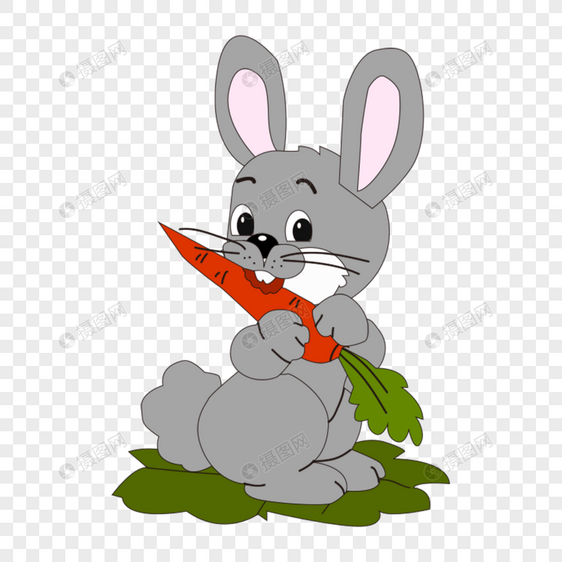 卡通小兔子吃胡萝卜图片
